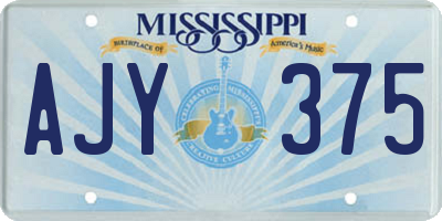 MS license plate AJY375