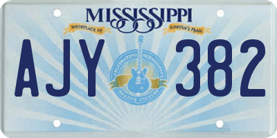 MS license plate AJY382