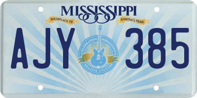 MS license plate AJY385