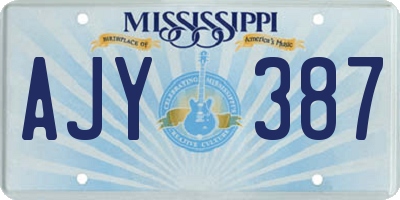 MS license plate AJY387