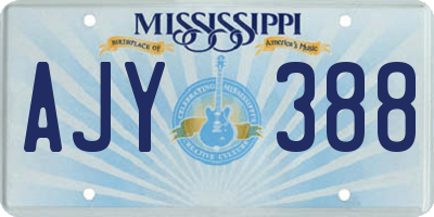 MS license plate AJY388