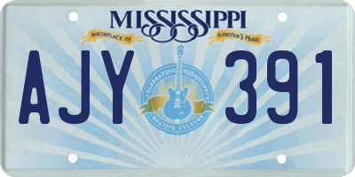 MS license plate AJY391