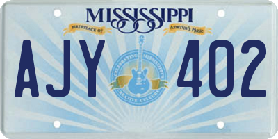 MS license plate AJY402