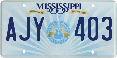 MS license plate AJY403
