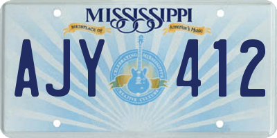 MS license plate AJY412
