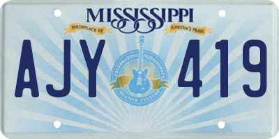 MS license plate AJY419