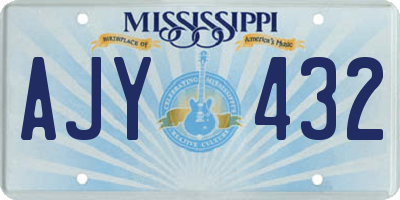 MS license plate AJY432