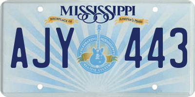 MS license plate AJY443
