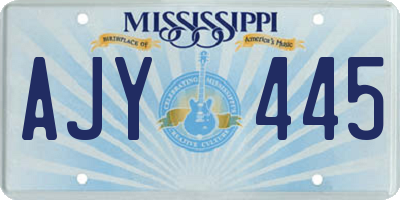 MS license plate AJY445