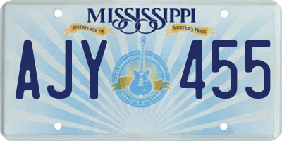 MS license plate AJY455