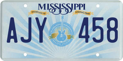 MS license plate AJY458