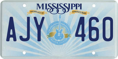 MS license plate AJY460