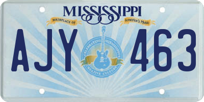 MS license plate AJY463