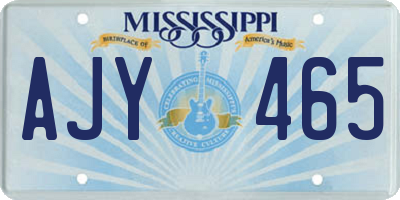MS license plate AJY465