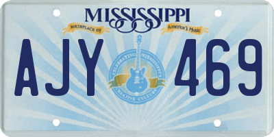 MS license plate AJY469