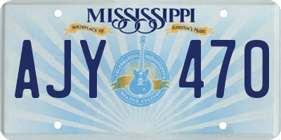MS license plate AJY470