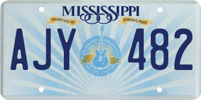MS license plate AJY482