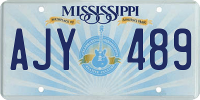 MS license plate AJY489