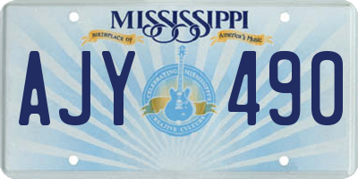 MS license plate AJY490