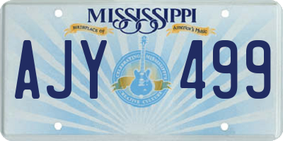 MS license plate AJY499