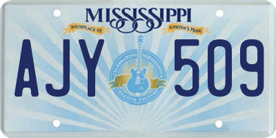 MS license plate AJY509