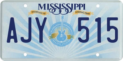 MS license plate AJY515