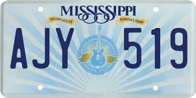 MS license plate AJY519