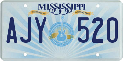 MS license plate AJY520