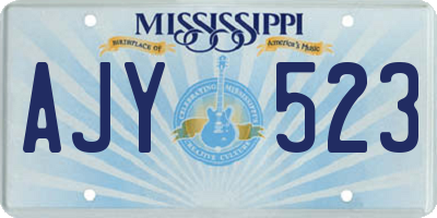 MS license plate AJY523