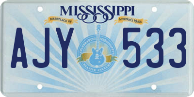 MS license plate AJY533