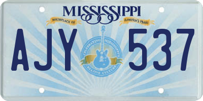 MS license plate AJY537