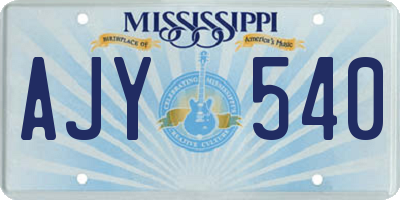 MS license plate AJY540