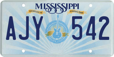 MS license plate AJY542