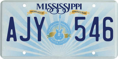 MS license plate AJY546