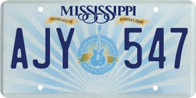 MS license plate AJY547