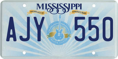 MS license plate AJY550