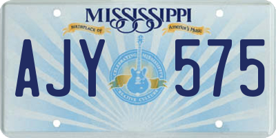 MS license plate AJY575