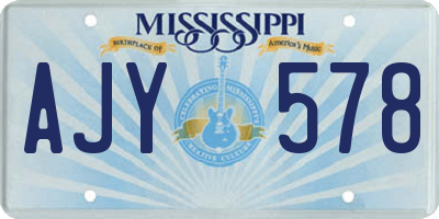 MS license plate AJY578