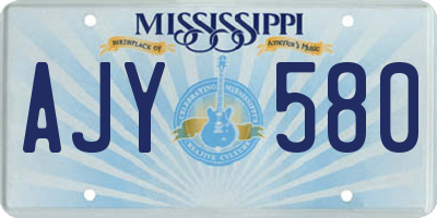 MS license plate AJY580