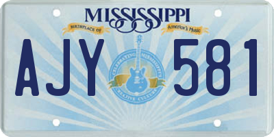 MS license plate AJY581