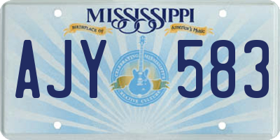 MS license plate AJY583