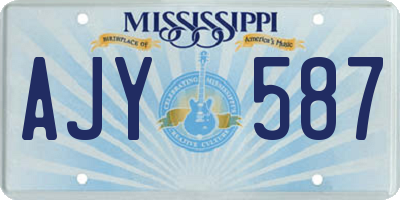 MS license plate AJY587