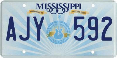 MS license plate AJY592