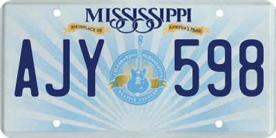 MS license plate AJY598