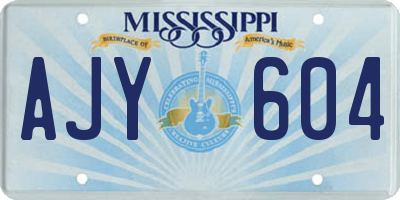 MS license plate AJY604