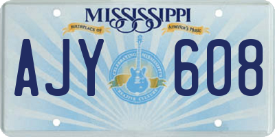 MS license plate AJY608