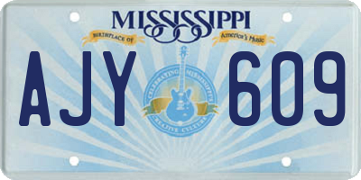 MS license plate AJY609