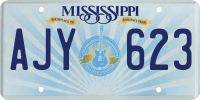 MS license plate AJY623