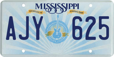 MS license plate AJY625