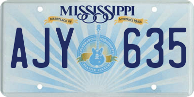 MS license plate AJY635
